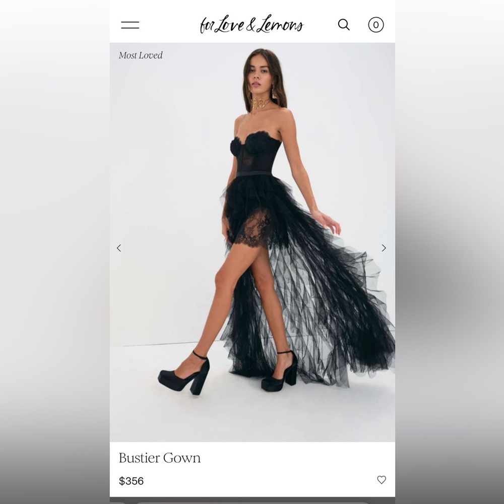 for love and lemons✖️REVOLVE bustier gown in black/NWT